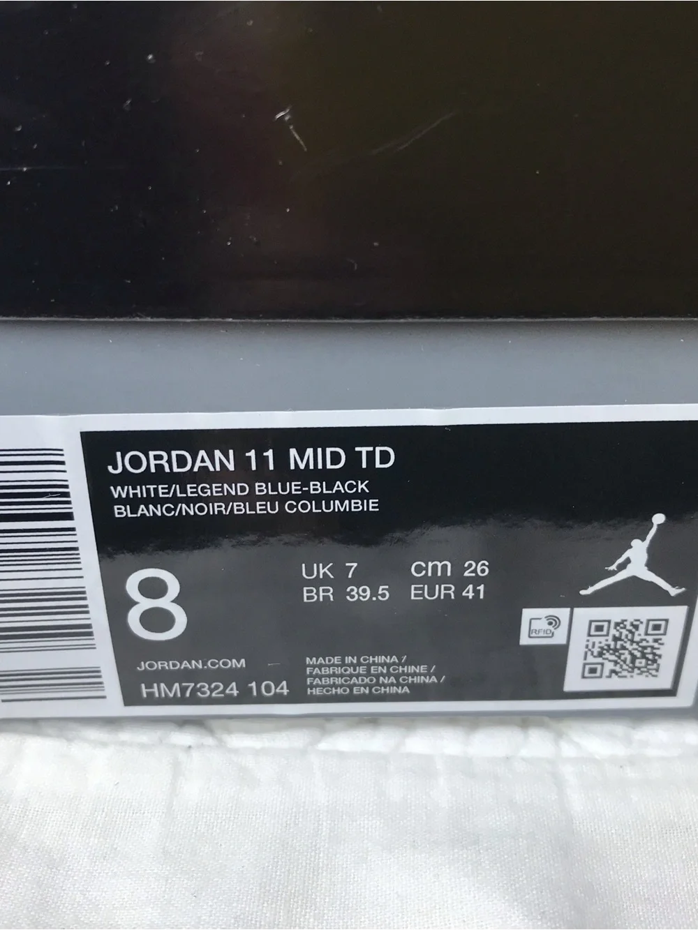 Nike Air Jordan 11 MID TD Football Cleats Men’s SZ 8 White Blue HM7324-104